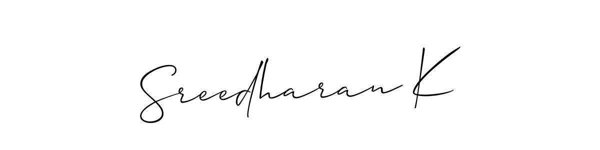 This is the best signature style for the Sreedharan K name. Also you like these signature font (Allison_Script). Mix name signature. Sreedharan K signature style 2 images and pictures png