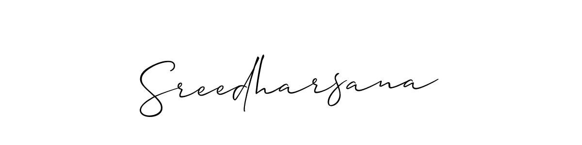 How to make Sreedharsana signature? Allison_Script is a professional autograph style. Create handwritten signature for Sreedharsana name. Sreedharsana signature style 2 images and pictures png