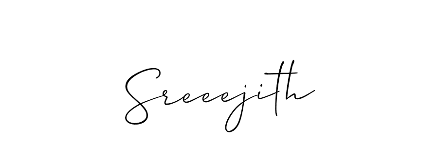 The best way (Allison_Script) to make a short signature is to pick only two or three words in your name. The name Sreeejith include a total of six letters. For converting this name. Sreeejith signature style 2 images and pictures png