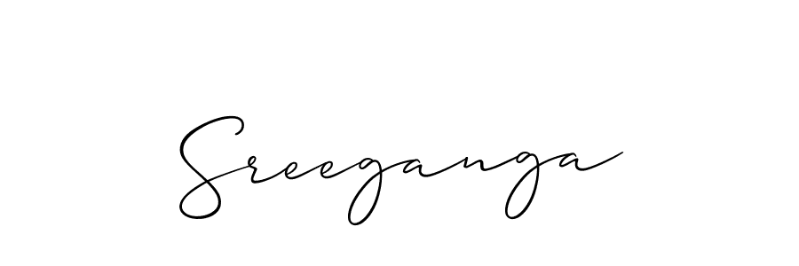 Use a signature maker to create a handwritten signature online. With this signature software, you can design (Allison_Script) your own signature for name Sreeganga. Sreeganga signature style 2 images and pictures png