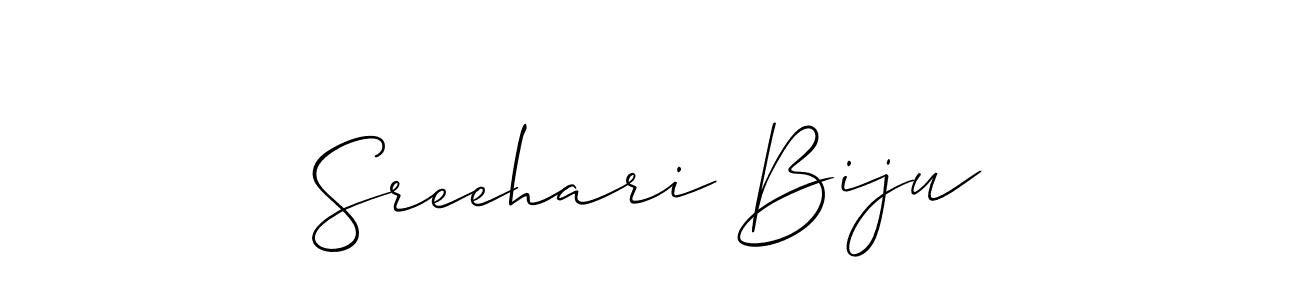 How to make Sreehari Biju signature? Allison_Script is a professional autograph style. Create handwritten signature for Sreehari Biju name. Sreehari Biju signature style 2 images and pictures png