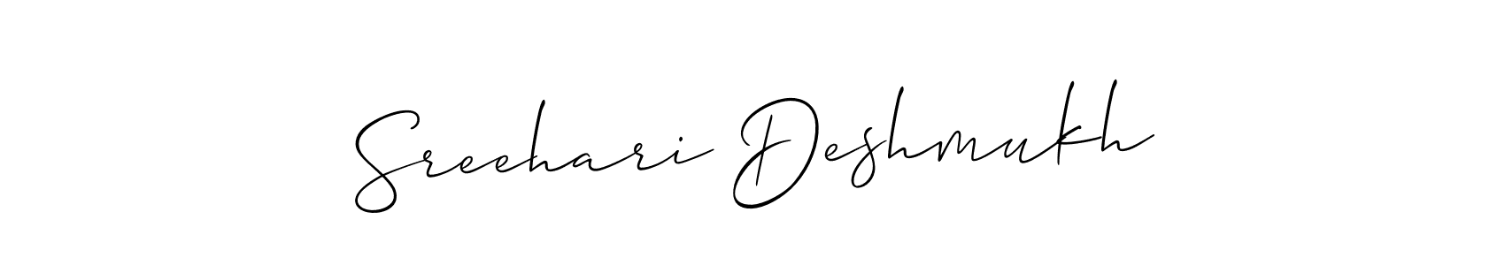 Use a signature maker to create a handwritten signature online. With this signature software, you can design (Allison_Script) your own signature for name Sreehari Deshmukh. Sreehari Deshmukh signature style 2 images and pictures png