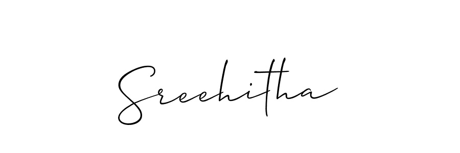 Sreehitha stylish signature style. Best Handwritten Sign (Allison_Script) for my name. Handwritten Signature Collection Ideas for my name Sreehitha. Sreehitha signature style 2 images and pictures png