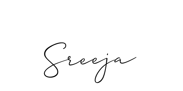 Allison_Script is a professional signature style that is perfect for those who want to add a touch of class to their signature. It is also a great choice for those who want to make their signature more unique. Get Sreeja name to fancy signature for free. Sreeja signature style 2 images and pictures png