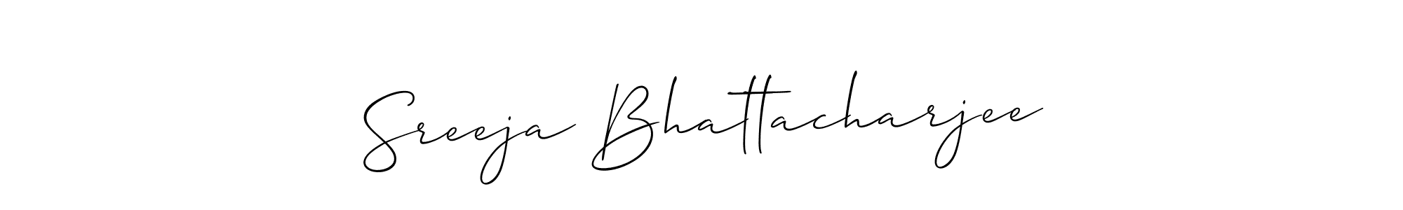 Use a signature maker to create a handwritten signature online. With this signature software, you can design (Allison_Script) your own signature for name Sreeja Bhattacharjee. Sreeja Bhattacharjee signature style 2 images and pictures png