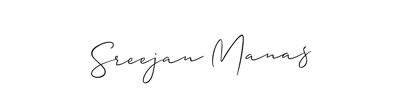 How to make Sreejan Manas name signature. Use Allison_Script style for creating short signs online. This is the latest handwritten sign. Sreejan Manas signature style 2 images and pictures png