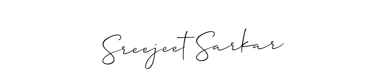 Also You can easily find your signature by using the search form. We will create Sreejeet Sarkar name handwritten signature images for you free of cost using Allison_Script sign style. Sreejeet Sarkar signature style 2 images and pictures png