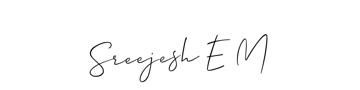 Also You can easily find your signature by using the search form. We will create Sreejesh E M name handwritten signature images for you free of cost using Allison_Script sign style. Sreejesh E M signature style 2 images and pictures png