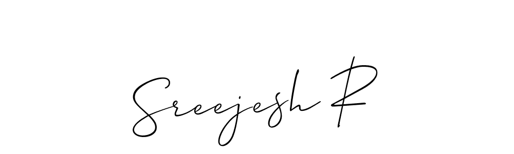 Also we have Sreejesh R name is the best signature style. Create professional handwritten signature collection using Allison_Script autograph style. Sreejesh R signature style 2 images and pictures png