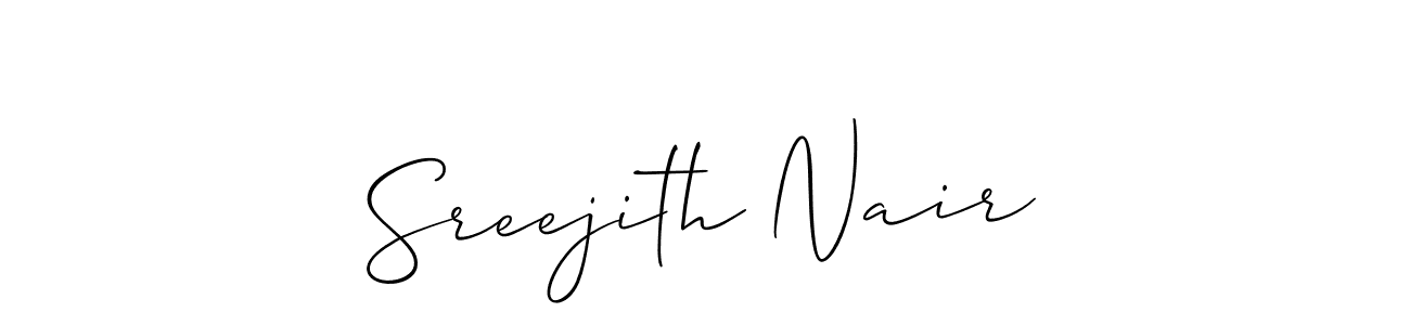 Use a signature maker to create a handwritten signature online. With this signature software, you can design (Allison_Script) your own signature for name Sreejith Nair. Sreejith Nair signature style 2 images and pictures png