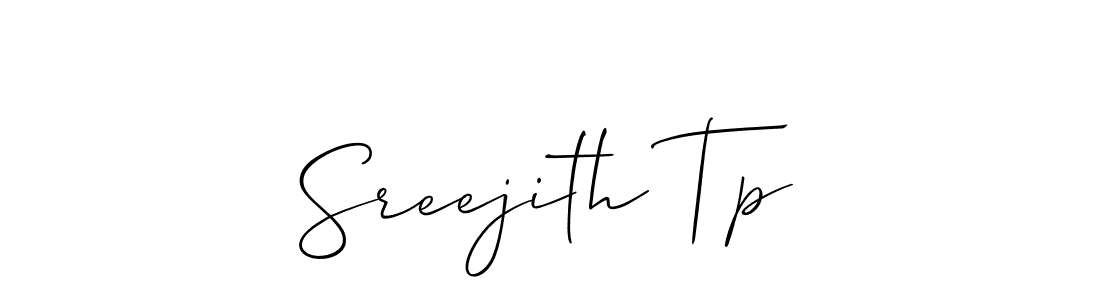 Create a beautiful signature design for name Sreejith Tp. With this signature (Allison_Script) fonts, you can make a handwritten signature for free. Sreejith Tp signature style 2 images and pictures png