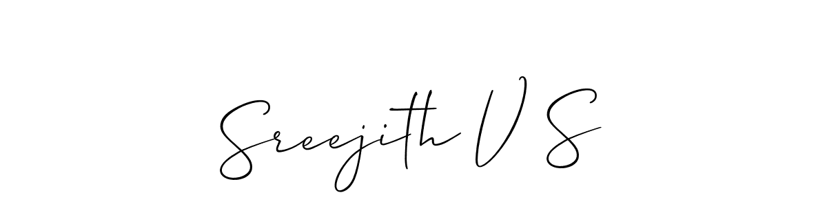 Create a beautiful signature design for name Sreejith V S. With this signature (Allison_Script) fonts, you can make a handwritten signature for free. Sreejith V S signature style 2 images and pictures png