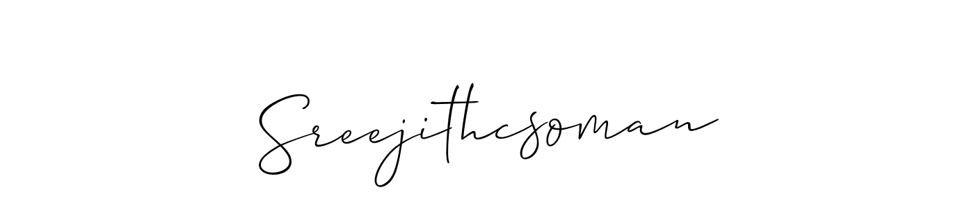 It looks lik you need a new signature style for name Sreejithcsoman. Design unique handwritten (Allison_Script) signature with our free signature maker in just a few clicks. Sreejithcsoman signature style 2 images and pictures png