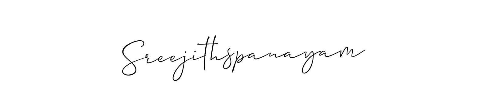 Design your own signature with our free online signature maker. With this signature software, you can create a handwritten (Allison_Script) signature for name Sreejithspanayam. Sreejithspanayam signature style 2 images and pictures png