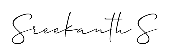 A stylish, flowing autograph style designed for name Sreekanth S using Allison_Script typography. Perfect for digital creative projects. Sreekanth S signature style 2 images and pictures png