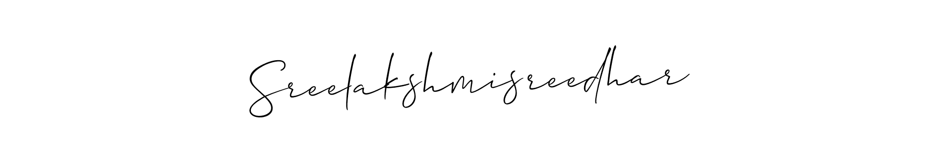 if you are searching for the best signature style for your name Sreelakshmisreedhar. so please give up your signature search. here we have designed multiple signature styles  using Allison_Script. Sreelakshmisreedhar signature style 2 images and pictures png