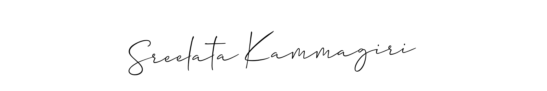 How to make Sreelata Kammagiri name signature. Use Allison_Script style for creating short signs online. This is the latest handwritten sign. Sreelata Kammagiri signature style 2 images and pictures png