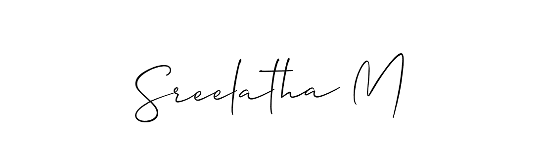 How to Draw Sreelatha M signature style? Allison_Script is a latest design signature styles for name Sreelatha M. Sreelatha M signature style 2 images and pictures png