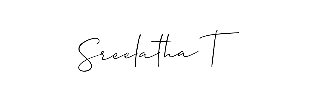 Check out images of Autograph of Sreelatha T name. Actor Sreelatha T Signature Style. Allison_Script is a professional sign style online. Sreelatha T signature style 2 images and pictures png