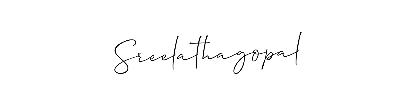 Sreelathagopal stylish signature style. Best Handwritten Sign (Allison_Script) for my name. Handwritten Signature Collection Ideas for my name Sreelathagopal. Sreelathagopal signature style 2 images and pictures png