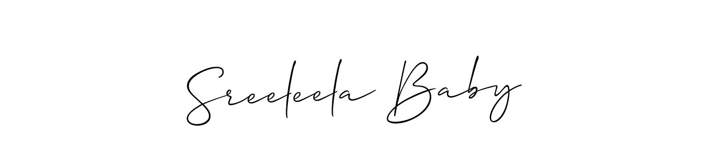 Make a short Sreeleela Baby signature style. Manage your documents anywhere anytime using Allison_Script. Create and add eSignatures, submit forms, share and send files easily. Sreeleela Baby signature style 2 images and pictures png