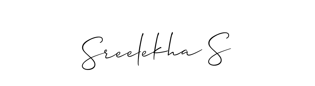 How to make Sreelekha S name signature. Use Allison_Script style for creating short signs online. This is the latest handwritten sign. Sreelekha S signature style 2 images and pictures png