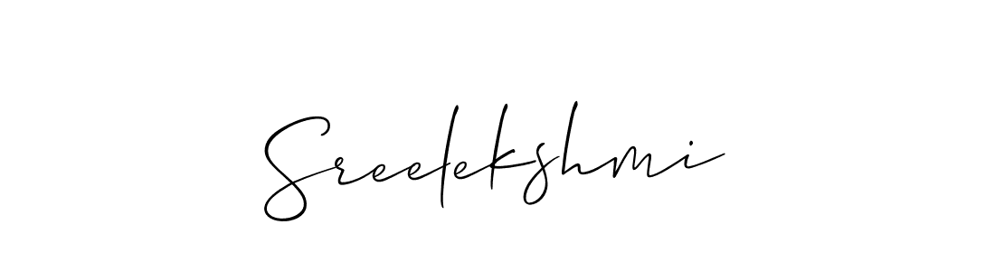 Also we have Sreelekshmi name is the best signature style. Create professional handwritten signature collection using Allison_Script autograph style. Sreelekshmi signature style 2 images and pictures png