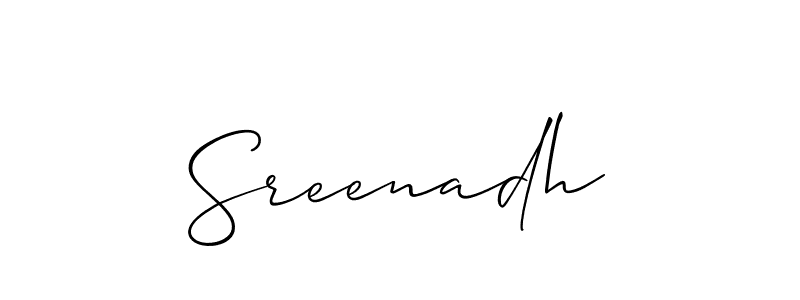 Make a beautiful signature design for name Sreenadh. With this signature (Allison_Script) style, you can create a handwritten signature for free. Sreenadh signature style 2 images and pictures png