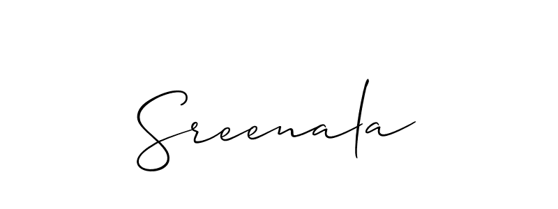 Design your own signature with our free online signature maker. With this signature software, you can create a handwritten (Allison_Script) signature for name Sreenala. Sreenala signature style 2 images and pictures png