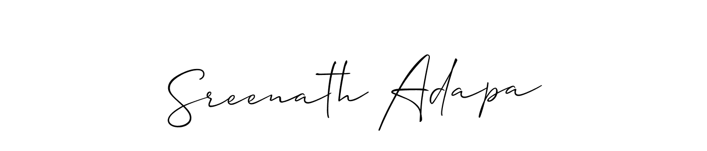 How to make Sreenath Adapa signature? Allison_Script is a professional autograph style. Create handwritten signature for Sreenath Adapa name. Sreenath Adapa signature style 2 images and pictures png
