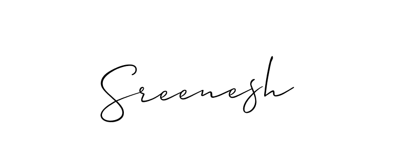 Create a beautiful signature design for name Sreenesh. With this signature (Allison_Script) fonts, you can make a handwritten signature for free. Sreenesh signature style 2 images and pictures png