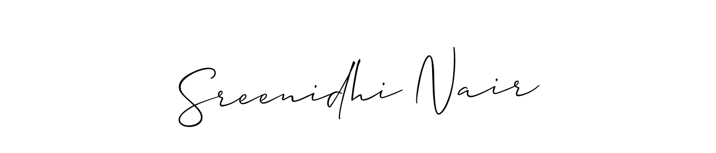 Use a signature maker to create a handwritten signature online. With this signature software, you can design (Allison_Script) your own signature for name Sreenidhi Nair. Sreenidhi Nair signature style 2 images and pictures png