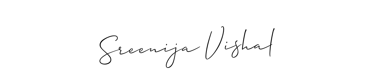 Sreenija Vishal stylish signature style. Best Handwritten Sign (Allison_Script) for my name. Handwritten Signature Collection Ideas for my name Sreenija Vishal. Sreenija Vishal signature style 2 images and pictures png
