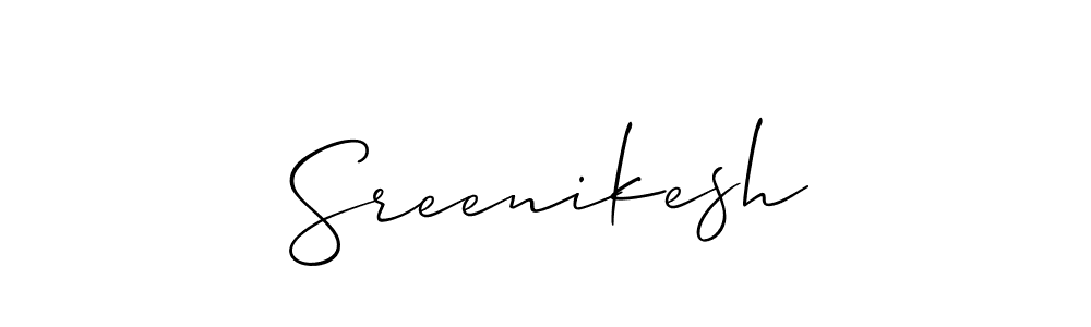 if you are searching for the best signature style for your name Sreenikesh. so please give up your signature search. here we have designed multiple signature styles  using Allison_Script. Sreenikesh signature style 2 images and pictures png
