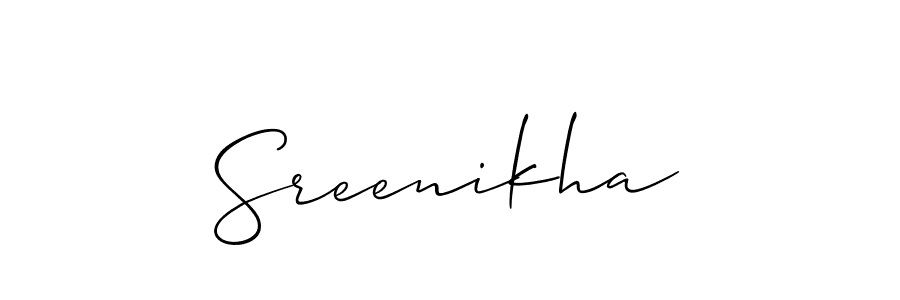 It looks lik you need a new signature style for name Sreenikha. Design unique handwritten (Allison_Script) signature with our free signature maker in just a few clicks. Sreenikha signature style 2 images and pictures png