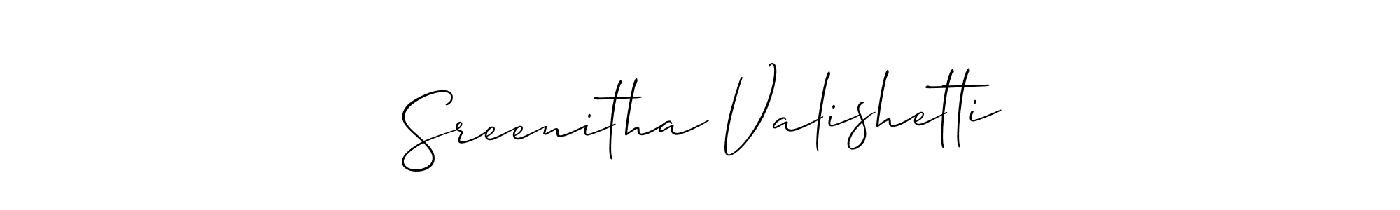 Similarly Allison_Script is the best handwritten signature design. Signature creator online .You can use it as an online autograph creator for name Sreenitha Valishetti. Sreenitha Valishetti signature style 2 images and pictures png