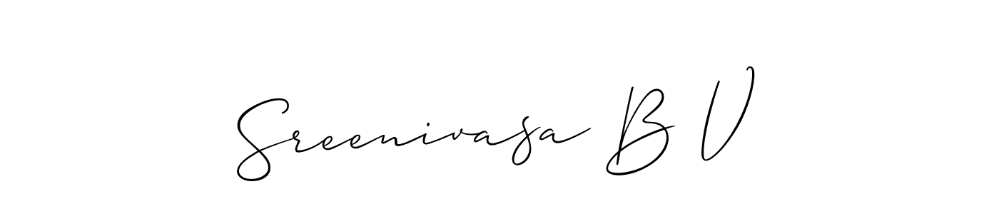 Also You can easily find your signature by using the search form. We will create Sreenivasa B V name handwritten signature images for you free of cost using Allison_Script sign style. Sreenivasa B V signature style 2 images and pictures png