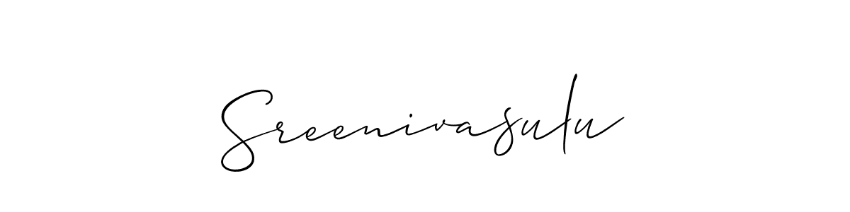 if you are searching for the best signature style for your name Sreenivasulu. so please give up your signature search. here we have designed multiple signature styles  using Allison_Script. Sreenivasulu signature style 2 images and pictures png