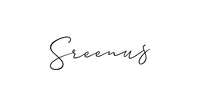 How to make Sreenus name signature. Use Allison_Script style for creating short signs online. This is the latest handwritten sign. Sreenus signature style 2 images and pictures png
