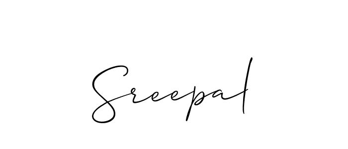 It looks lik you need a new signature style for name Sreepal. Design unique handwritten (Allison_Script) signature with our free signature maker in just a few clicks. Sreepal signature style 2 images and pictures png