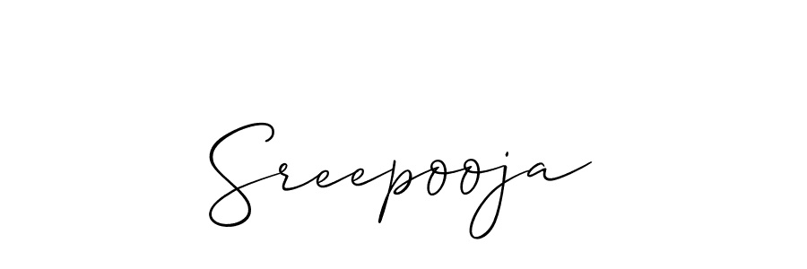 You should practise on your own different ways (Allison_Script) to write your name (Sreepooja) in signature. don't let someone else do it for you. Sreepooja signature style 2 images and pictures png