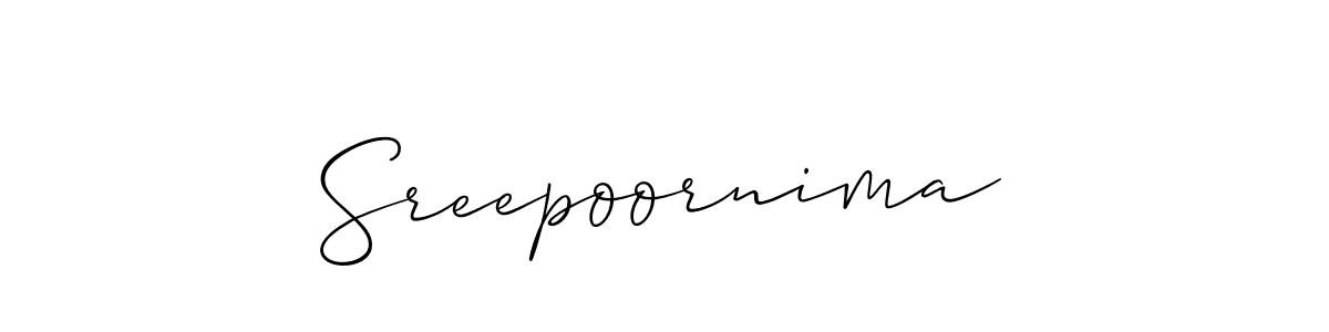 This is the best signature style for the Sreepoornima name. Also you like these signature font (Allison_Script). Mix name signature. Sreepoornima signature style 2 images and pictures png