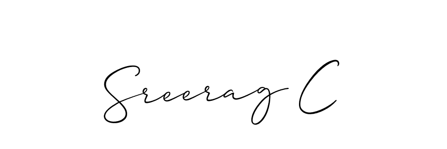 Create a beautiful signature design for name Sreerag C. With this signature (Allison_Script) fonts, you can make a handwritten signature for free. Sreerag C signature style 2 images and pictures png