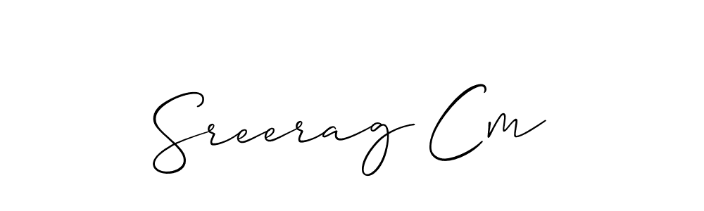 The best way (Allison_Script) to make a short signature is to pick only two or three words in your name. The name Sreerag Cm include a total of six letters. For converting this name. Sreerag Cm signature style 2 images and pictures png