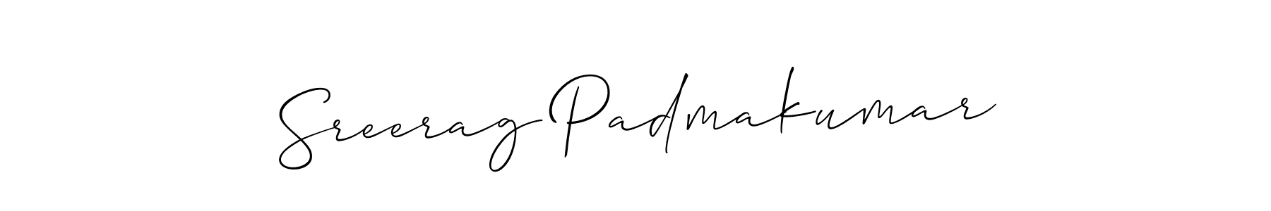 Allison_Script is a professional signature style that is perfect for those who want to add a touch of class to their signature. It is also a great choice for those who want to make their signature more unique. Get Sreerag Padmakumar name to fancy signature for free. Sreerag Padmakumar signature style 2 images and pictures png