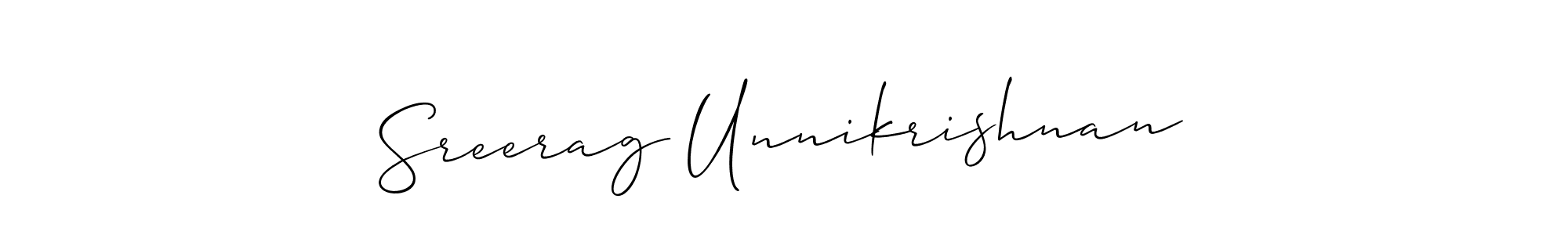 Sreerag Unnikrishnan stylish signature style. Best Handwritten Sign (Allison_Script) for my name. Handwritten Signature Collection Ideas for my name Sreerag Unnikrishnan. Sreerag Unnikrishnan signature style 2 images and pictures png