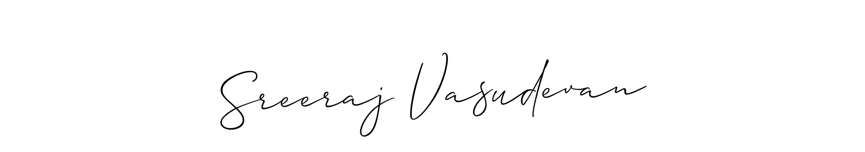 It looks lik you need a new signature style for name Sreeraj Vasudevan. Design unique handwritten (Allison_Script) signature with our free signature maker in just a few clicks. Sreeraj Vasudevan signature style 2 images and pictures png