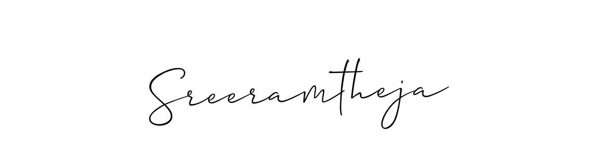Sreeramtheja stylish signature style. Best Handwritten Sign (Allison_Script) for my name. Handwritten Signature Collection Ideas for my name Sreeramtheja. Sreeramtheja signature style 2 images and pictures png