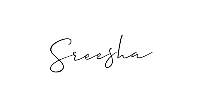 Also You can easily find your signature by using the search form. We will create Sreesha name handwritten signature images for you free of cost using Allison_Script sign style. Sreesha signature style 2 images and pictures png