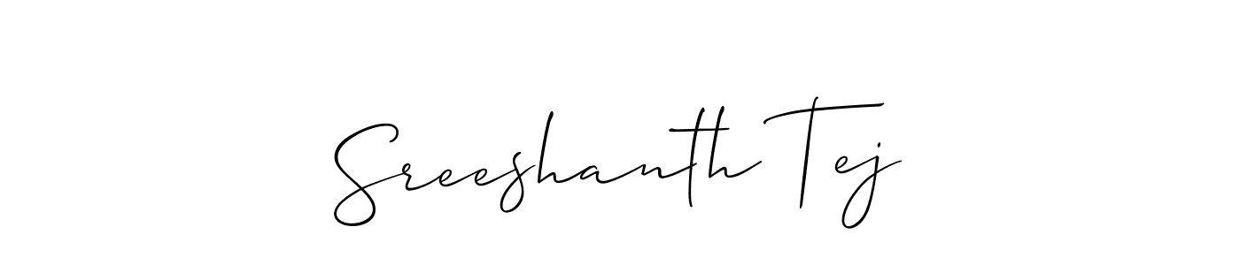 Allison_Script is a professional signature style that is perfect for those who want to add a touch of class to their signature. It is also a great choice for those who want to make their signature more unique. Get Sreeshanth Tej name to fancy signature for free. Sreeshanth Tej signature style 2 images and pictures png